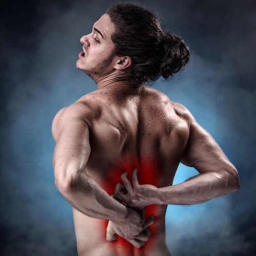 Young athlete with a painful twinge
